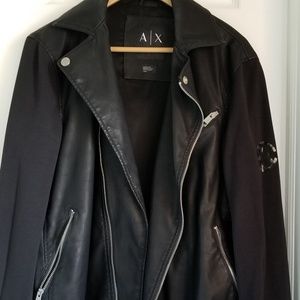 ARMANI EXCHANGE BIKER FAUX LEATHER  Jacket, Mens